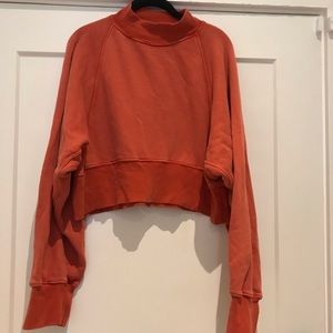 Free People mock neck cropped sweatshirt